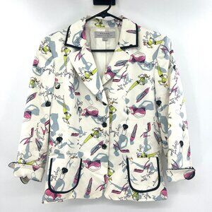Tahari Bags and Shoes Novelty Print Blazer Women's 10